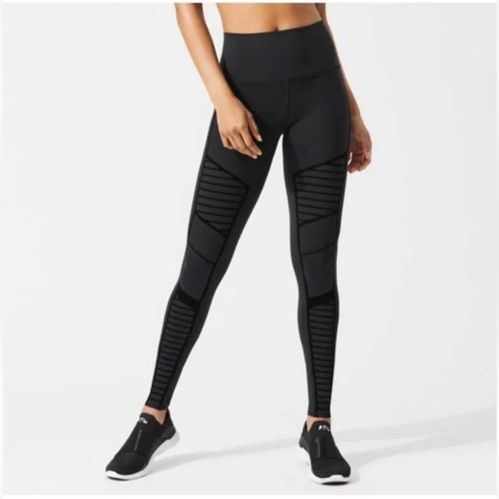Alo yoga flocked high-waist moto legging.size xxs